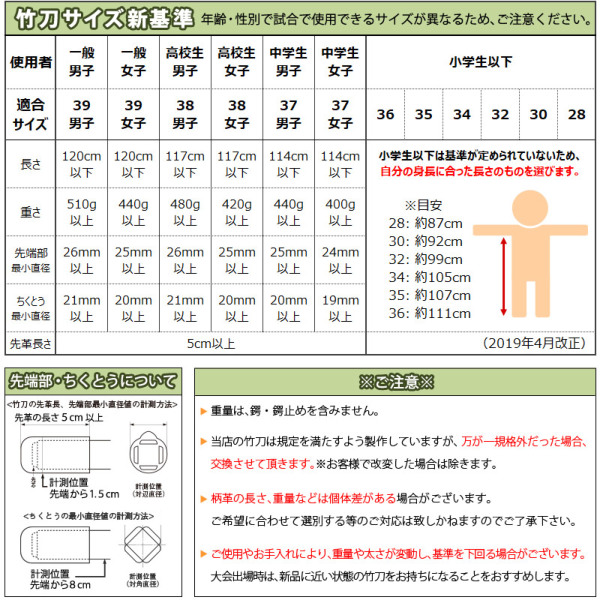 新基準対応】炭化(燻竹)吟風仕組み完成竹刀＜SSPシール付＞ 37～38サイズ 中学生・高校生用【安心交換保証付】